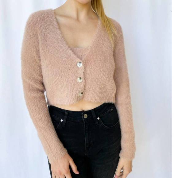 Nwt astr lorain cardigan in pink - Picture 3 of 3